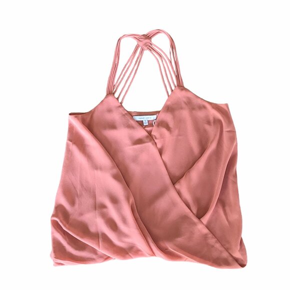 Naked Zebra Dressy Overlap Tank Top Blouse Camisole NWOT EUC Small Dusty Pink - Picture 3 of 8